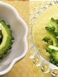 ゴーヤの塩茹でを使ったおつまみ２品-レシピのメイン写真