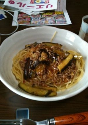 麻婆茄子ソースの中華風スパゲティ-レシピのメイン写真