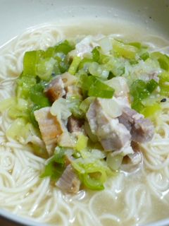 塩豚ねぎだくそうめん-レシピのメイン写真