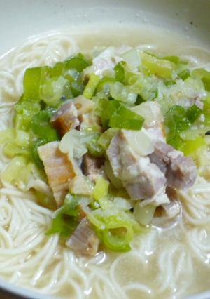 塩豚ねぎだくそうめん-レシピのメイン写真