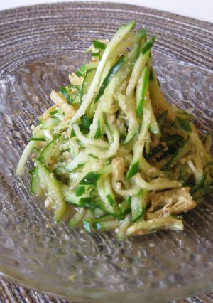 きゅうりと油揚げのごま酢和え♬-レシピのメイン写真