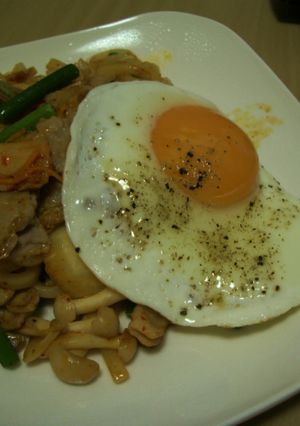 豚キムチのボリューム焼うどん-レシピのメイン写真