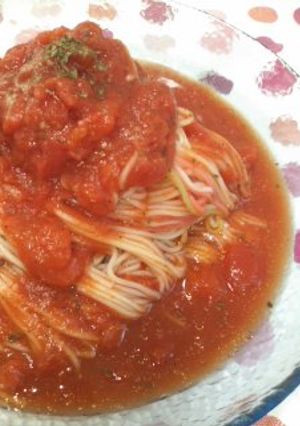 冷製トマト素麺〜バジルの香りを添えて-レシピのメイン写真