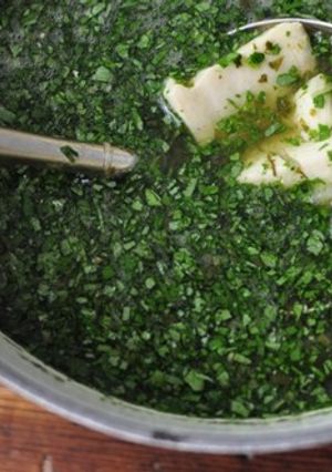 くずし豆腐のモロヘイヤスープ-レシピのメイン写真