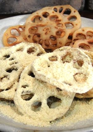 レンコンチップ（塩味ときな粉味）-レシピのメイン写真