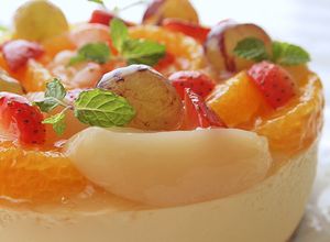 ジュースでフルーツレアチーズケーキ♪-レシピのメイン写真