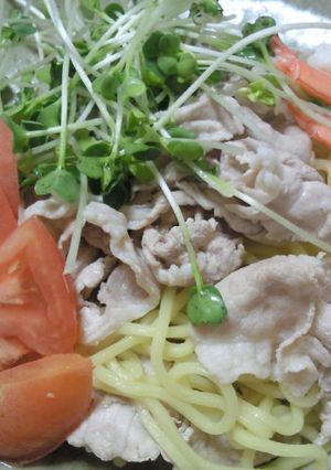 サラダドレッシングで豚しゃぶサラダ麺-レシピのメイン写真