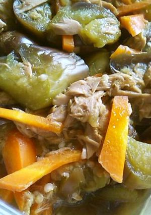 カレー風味　ツナとナスの和風煮-レシピのメイン写真