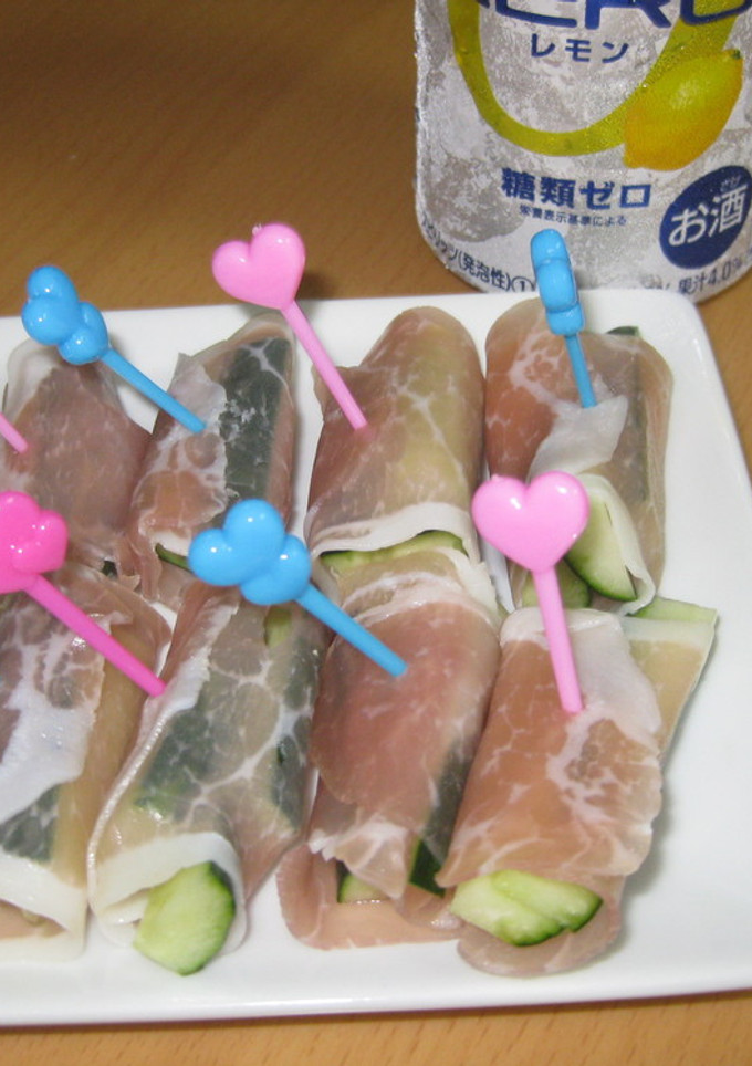 簡単おつまみ☆きゅうりの生ハム巻き☆-レシピのメイン写真