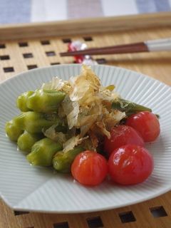 オクラとトマトのだし煮~からしを添えて~-レシピのメイン写真
