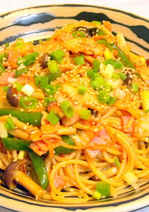 キムチとベーコンのコリアン風パスタ-レシピのメイン写真