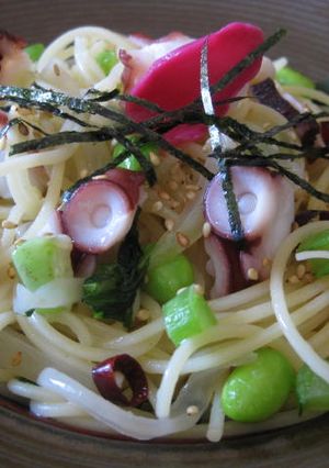 たことわさび菜のピリ辛パスタ-レシピのメイン写真