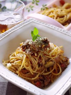スチームケースで!ミートソーススパゲティ-レシピのメイン写真
