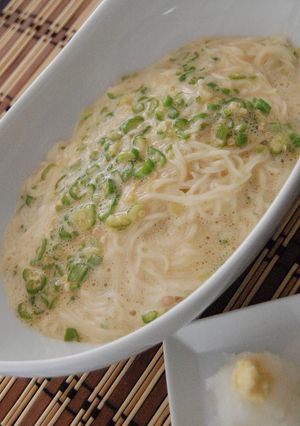 オクラと玉子でふわトロ素麺-レシピのメイン写真