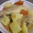 じゃがいもと鶏肉の揚げ煮