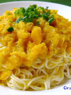 かぼちゃ明太クリームパスタ(そうめん)♪-レシピのメイン写真
