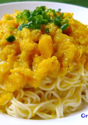 かぼちゃ明太クリームパスタ(そうめん)♪-レシピのメイン写真