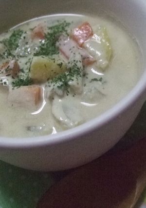 ほっこり♡野菜ゴロゴロ食べる！豆乳スープ-レシピのメイン写真