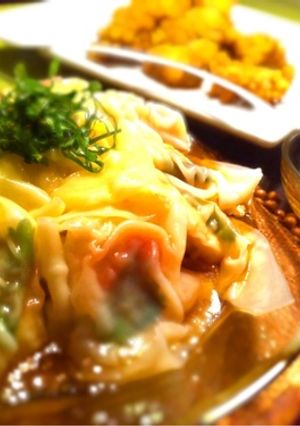 夏‼ 鶏梅しそワンタン『冷しうどん』-レシピのメイン写真