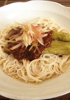 焼きナスとみょうがのジャージャーそうめん-レシピのメイン写真