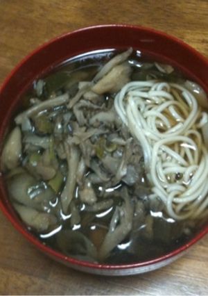 残暑に勝つ！舞茸と鶏肉のあったか冷や麦-レシピのメイン写真