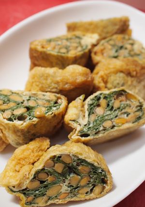 ✿モロヘイヤと納豆の茶巾オムレツ✿-レシピのメイン写真