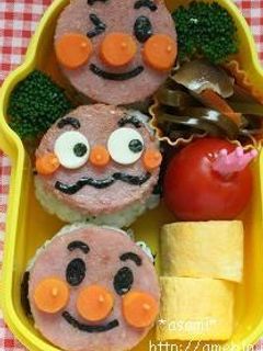 キャラ弁☆ハムステーキdeアンパンマン-レシピのメイン写真