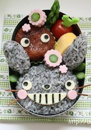 キャラ弁☆顔だけトトロおにぎり♪-レシピのメイン写真