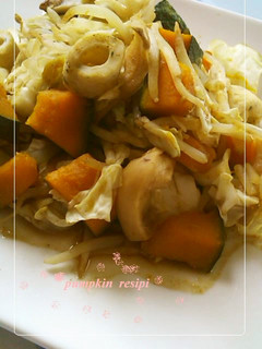 レンジだけ!かぼちゃとちくわの蒸しもの-レシピのメイン写真