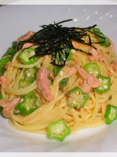 オクラとツナのマスタードスパゲッティ ♪-レシピのメイン写真