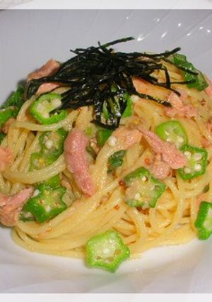 オクラとツナのマスタードスパゲッティ ♪-レシピのメイン写真