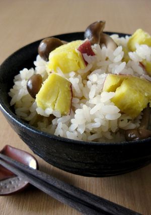 秋の味覚♪しめじ入りさつまいもご飯-レシピのメイン写真
