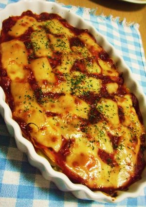 *ポテト&ミートソース缶のチーズ焼き*-レシピのメイン写真