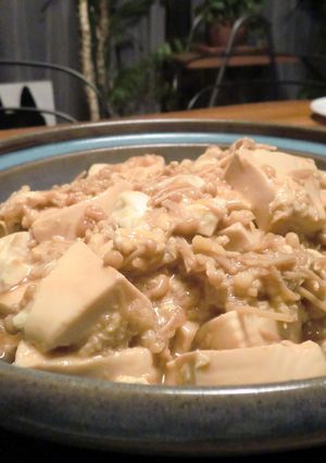 丼にも！豆腐と揚げ玉のトロトロ煮-レシピのメイン写真