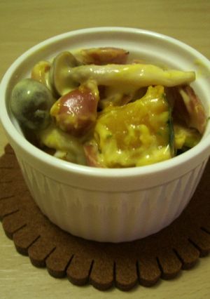 かぼちゃときのこのホットサラダ-レシピのメイン写真