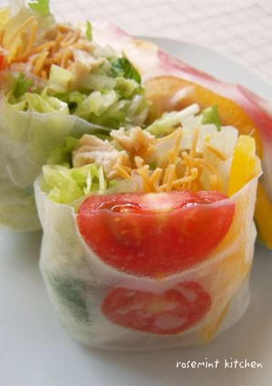 野菜たっぷり♪棒棒鶏パリ麺サラダ生春巻き-レシピのメイン写真