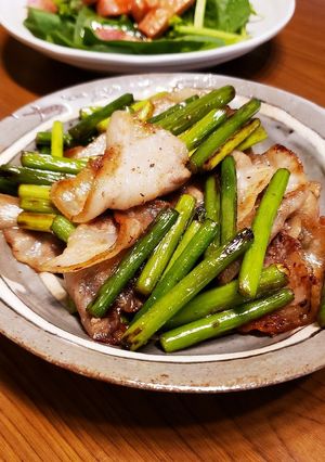 豚バラとにんにくの芽の炒め物-レシピのメイン写真