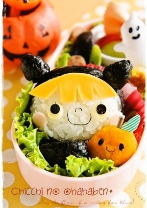 *キャラ弁*ハロウィン★黒猫頭巾の女の子-レシピのメイン写真
