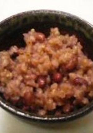 炊飯器でOK！炒り玄米小豆粥-レシピのメイン写真