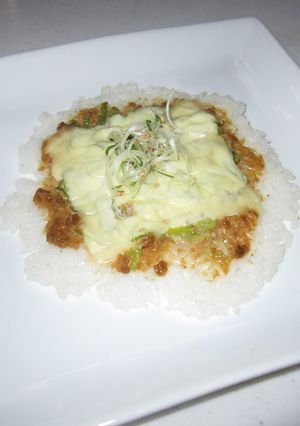 肉味噌でライスピザ-レシピのメイン写真