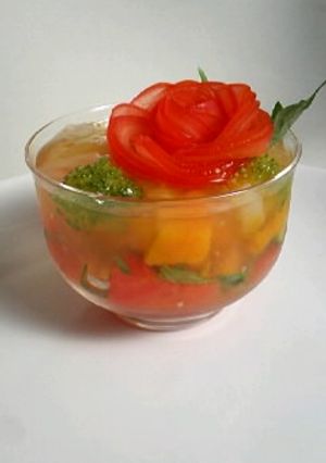 トマトの野菜ジュレかけ【前菜風】-レシピのメイン写真