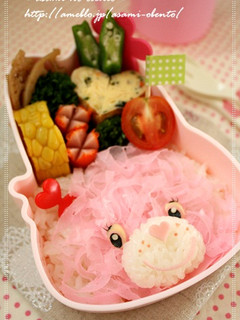 キャラ弁☆削り蒲鉾deケアベア弁当-レシピのメイン写真
