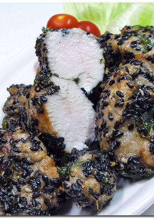 鶏胸肉の♪ 黒ゴマ紫蘇揚げ ♪-レシピのメイン写真