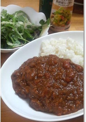 10分弱?レンジで簡単トマトキーマカレー-レシピのメイン写真