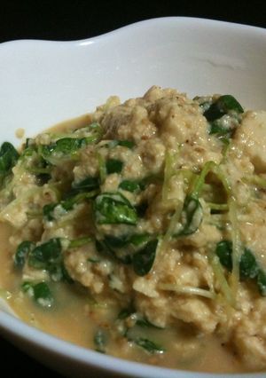 スピード料理！豆腐とつまみ菜のごま和え-レシピのメイン写真