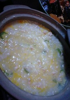 鶏ミンチ＆オクラのお粥-レシピのメイン写真