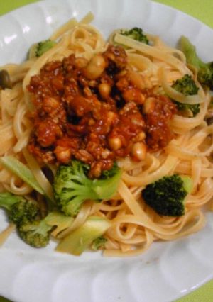 チリビーンズで☆カフェ風パスタ-レシピのメイン写真