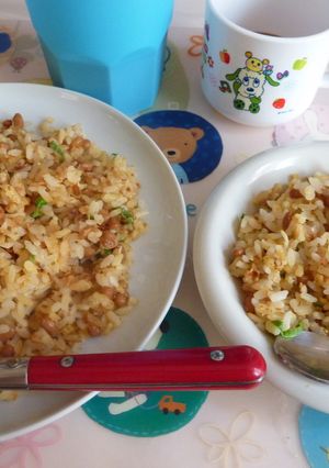 親子で食べよう♪納豆チャーハン(完了期)-レシピのメイン写真