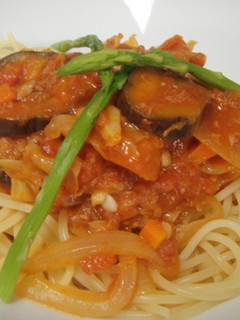 ツナとナスのトマトパスタ-レシピのメイン写真