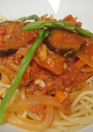 ツナとナスのトマトパスタ-レシピのメイン写真